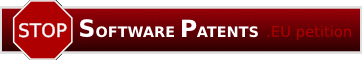 Petition to stop software patents in Europe logo/link.
